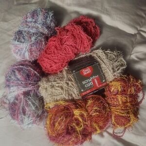 Red Heart Scrubby Yarn Lot Cotton / Polyester